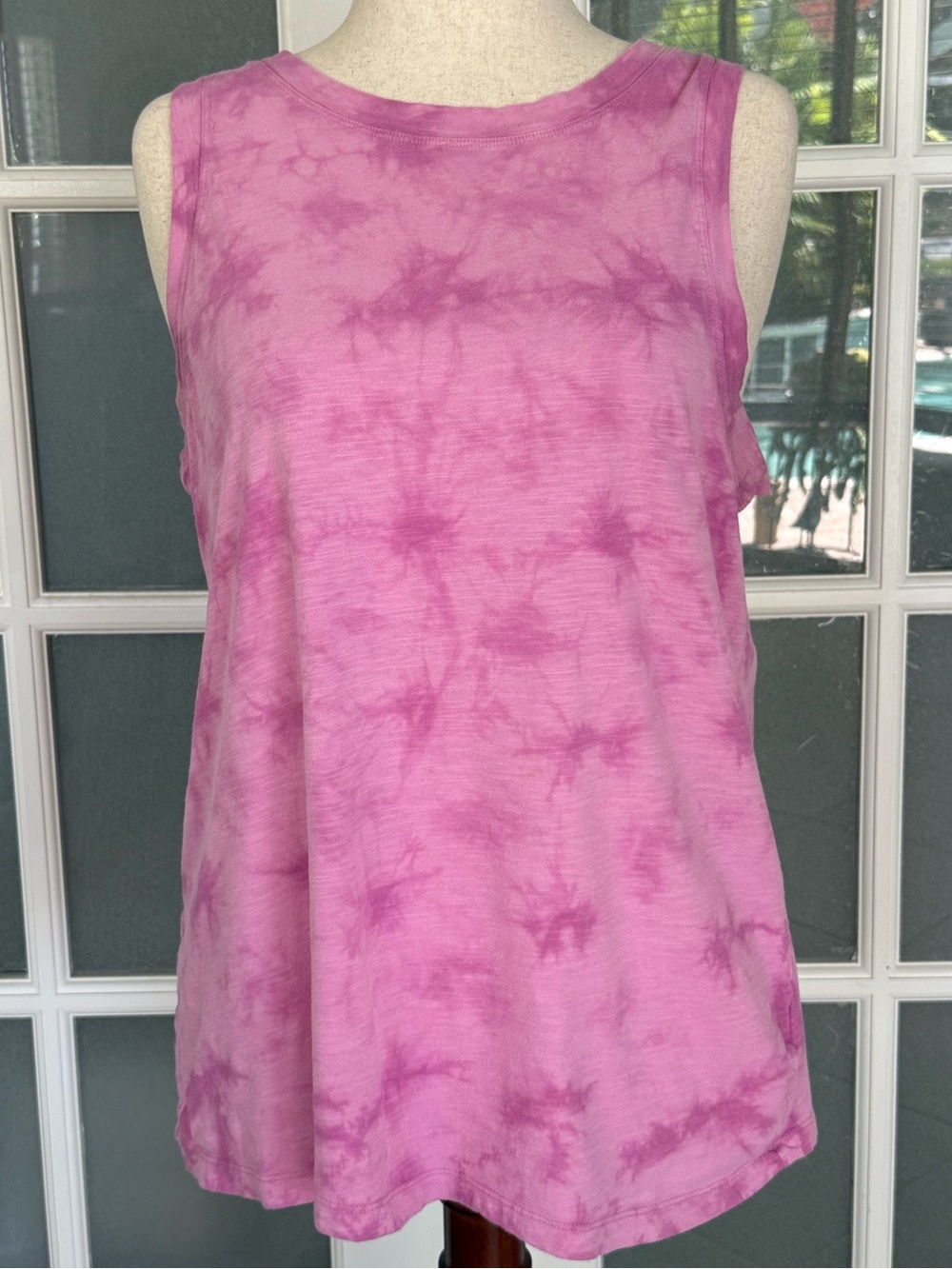 Time and Tru Pink Tie Dye Tank Top Large 12/14
